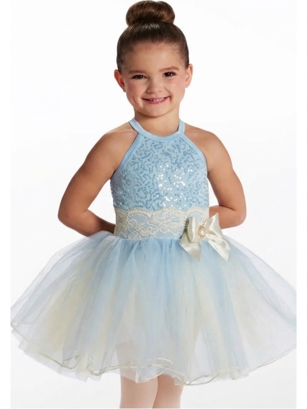 Weissman Path of the Wind Blue Cream Sequin Tulle Lyrical Dance Costume SC